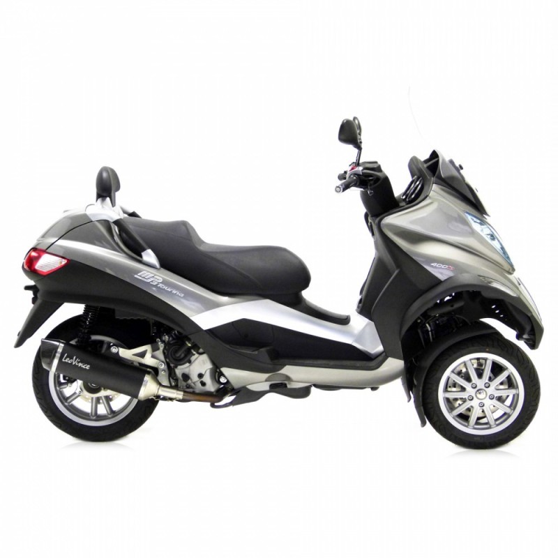 SILENCIEUX D'ECHAPPEMENT LEOVINCE NOIR PIAGGIO MP3 400 LT RST 07-12 INOX