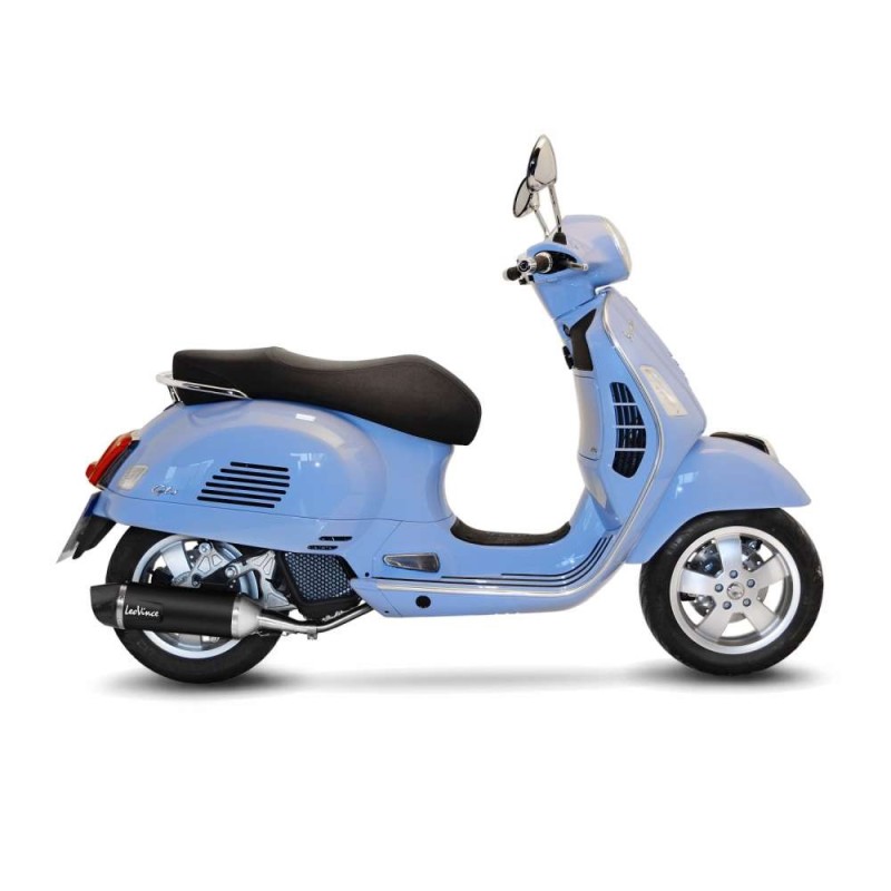 SILENCIADOR DE ESCAPE LEOVINCE NEGRO PIAGGIO VESPA GTS 125 ie 17-20 ACERO INOXIDABLE