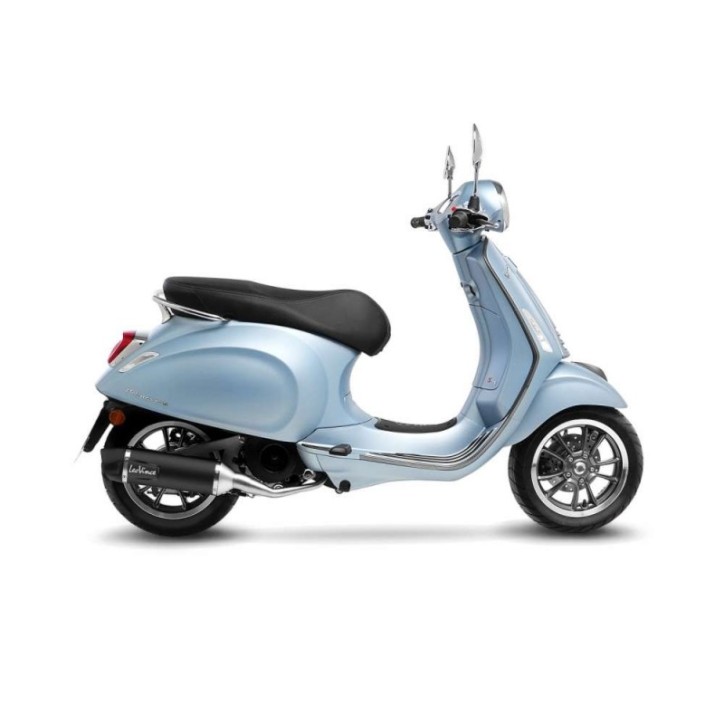 LEOVINCE SCHWARZER AUSPUFFSCHALLDAMPFER FUR PIAGGIO VESPA PRIMAVERA 125 3V 21-23 INOX-COD.14082