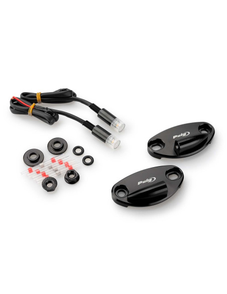 puig mirror hole cap with turn signals tab for kawasaki zx 10r 16 20 black