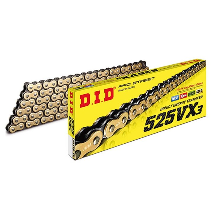 DID CHAIN 525VX3M100-R FOR ROYAL ENFIELD 650 INTERCEPTOR TWIN E4 18-20 GOLD/BLACK