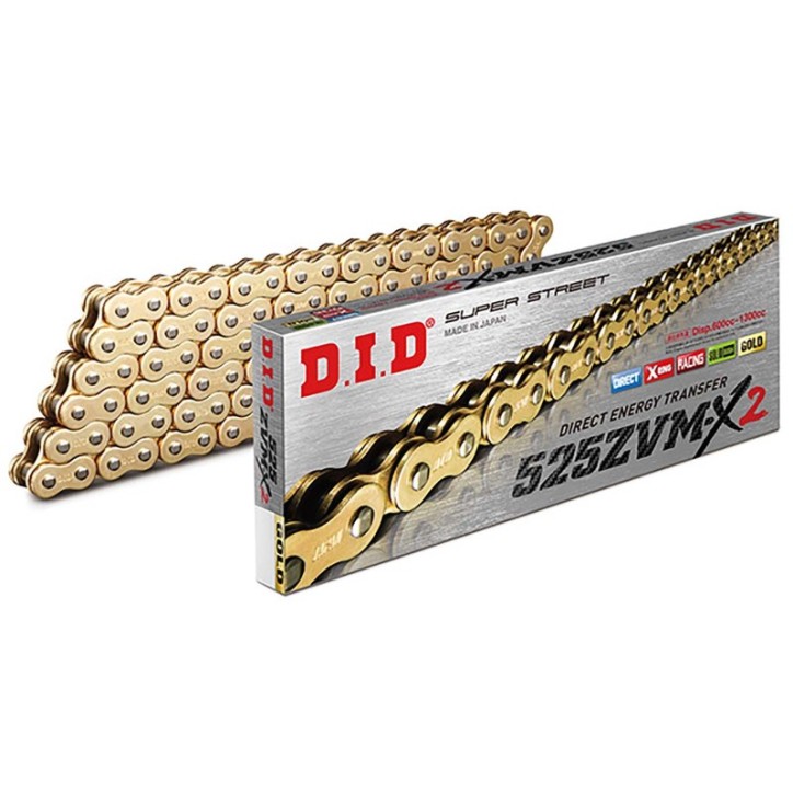 DID CHAIN M 525ZVM-X2 M108-R FOR DUCATI 1200/S MULTISTRADA 10-12 GOLD/GOLD