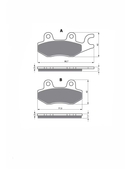 Support de plaquette de frein Delta Semi-M MX pour Suzuki LT F 500 (2002)