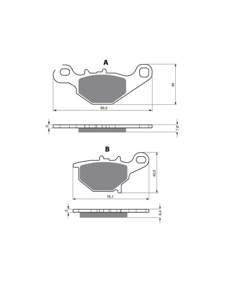 Support de plaquette de frein Delta Semi-M MX pour Suzuki RM 85 05 08 (offre)