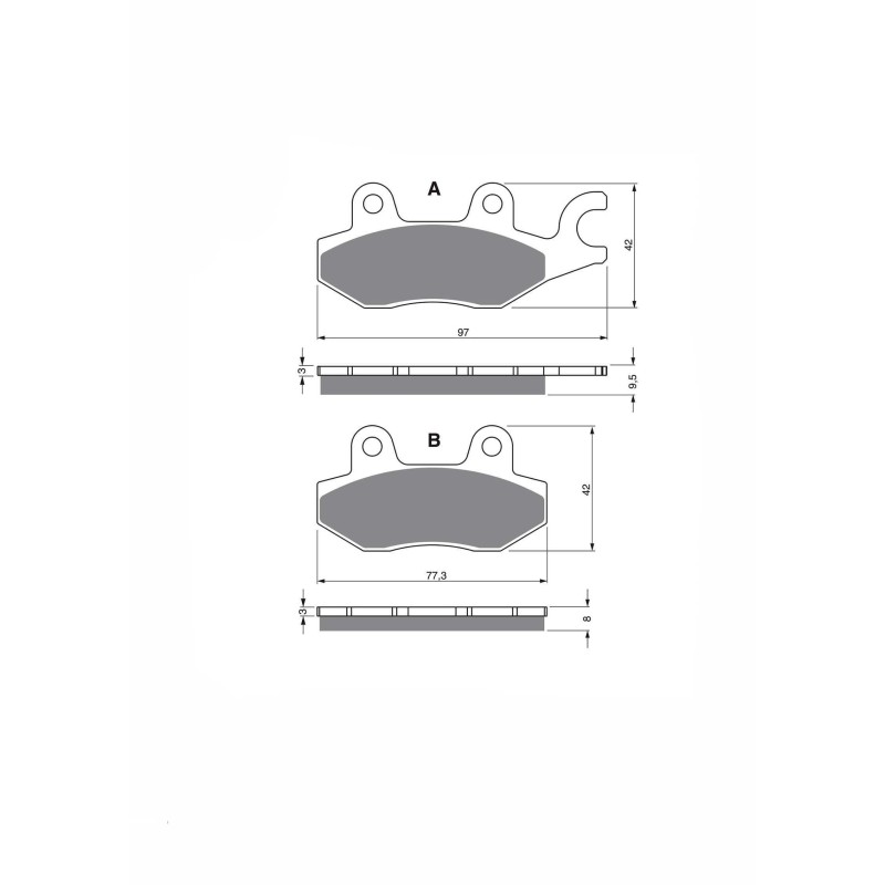 DELTA SEMI-METALLIC BRAKE PAD MX COMPOUND TRIUMPH SPRINT RS (FROM VIN139277) (6 BOLT FRONT DISC) 2002-OFFER