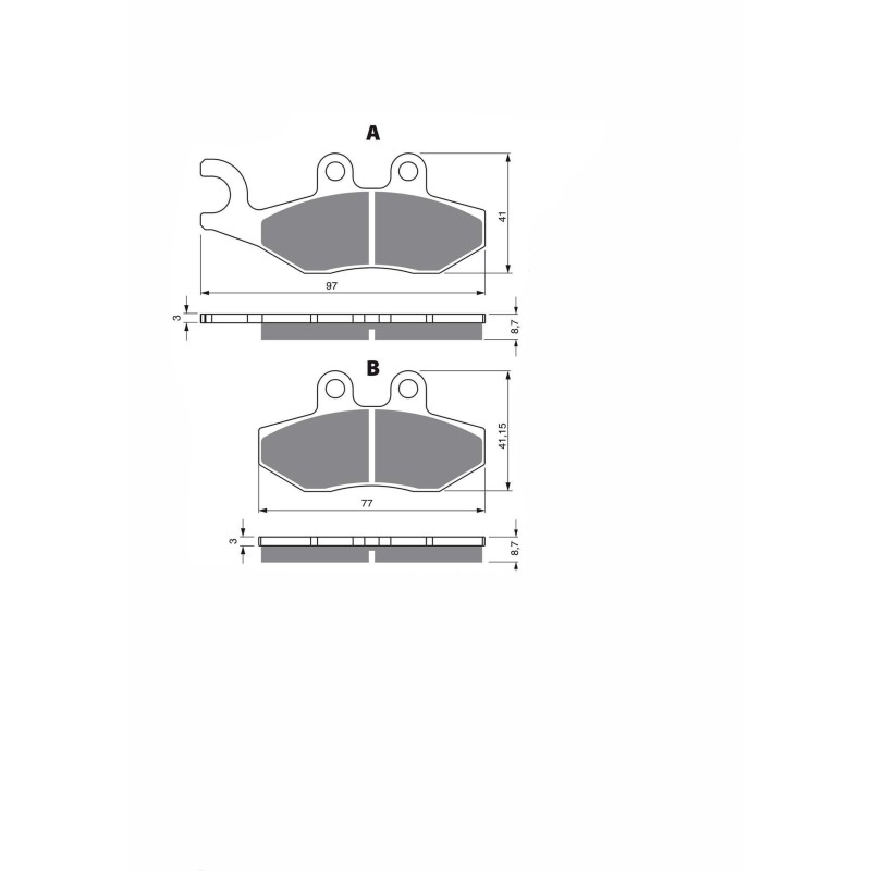 DELTA SINTERBREMSBELAGE KXR COMPOUND GILERA FX 180 RUNNER (HINTERES TROMMELBREMSMODELL HENG TONG VORDERER BREMSSATTEL) 97-02-ANG