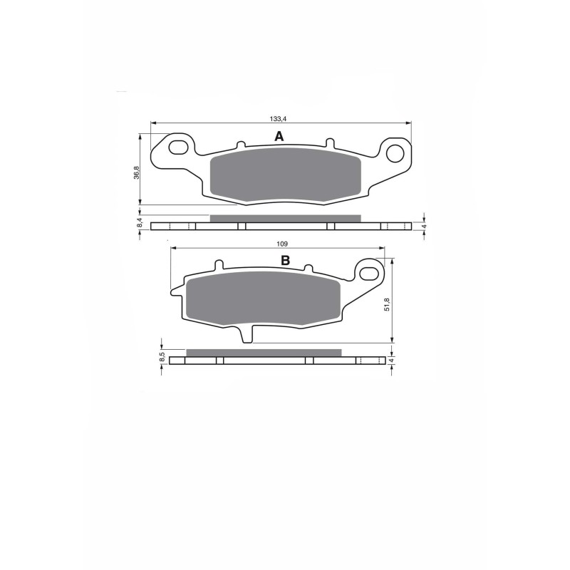 JOLLY BRAKE SINTERED BRAKE PAD MIX KXR KAWASAKI BJ 250 F1 F2 (250 TR) 02-03-OFFER