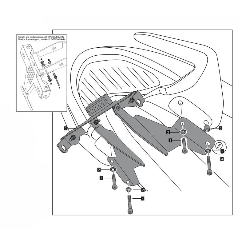 PORTA MATRICULA PUIG PARA DUCATI MONSTER 821 14-17 NEGRO