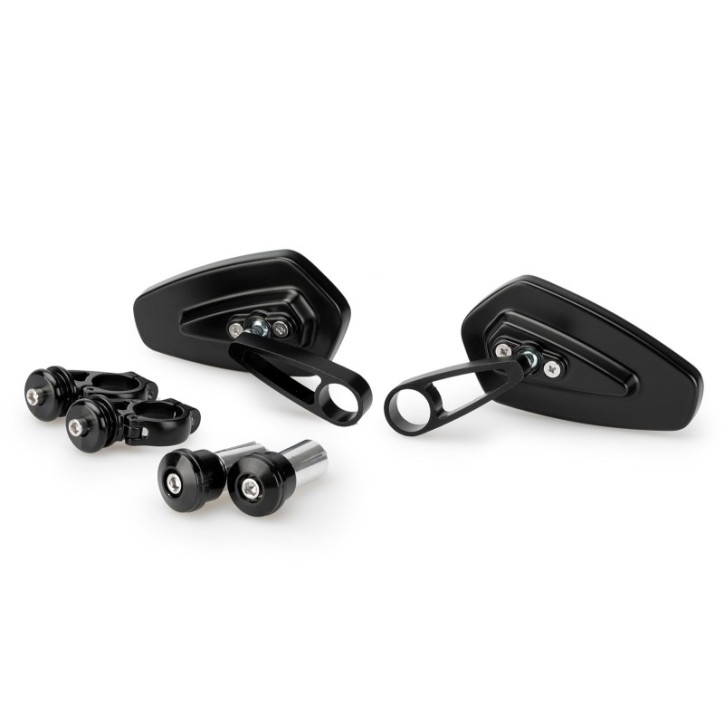 PUIG RIGHT/LEFT REARVIEW MIRROR MOD. MP2 BLACK - Adjustable - Not approved