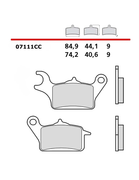 Kit de plaquettes de frein avant droite Brembo pour Yamaha Tricity 125 14-20 07111