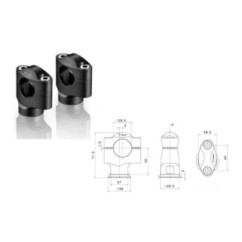 RIZOMA RISERS PER MANUBRI PER KAWASAKI ER-6F 12-16 NERO