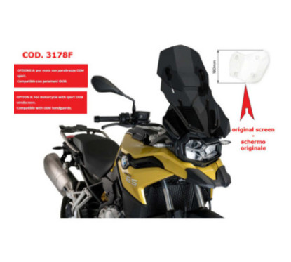 CUBIERTA AJUSTABLE PUIG BMW F850 GS 18-24 HUMO OSCURO-3178F