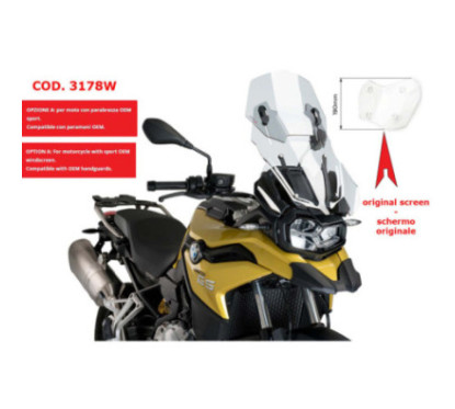 ECRAN REGLABLE PUIG BMW F850 GS 18-24 TRANSPARENT-3178W