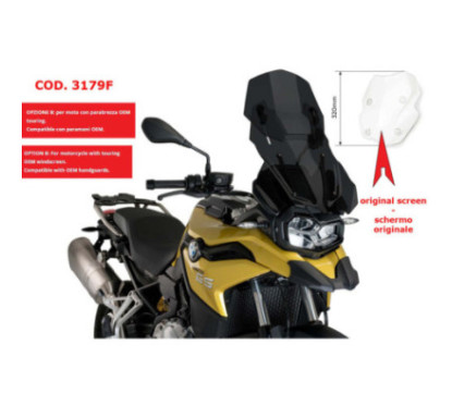 CUBIERTA AJUSTABLE PUIG BMW F850 GS 18-24 HUMO OSCURO-3179F