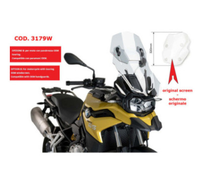 ECRAN REGLABLE PUIG BMW F850 GS 18-24 TRANSPARENT-3179W