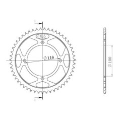 SGR COURONNE M AC P428-D51 KAWASAKI KX 100 00-13