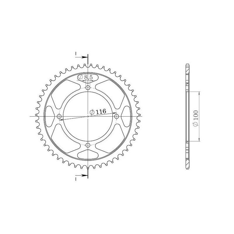 SGR COURONNE M AC P428-D51 KAWASAKI KX 100 00-13