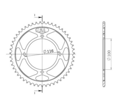 SGR COURONNE M AC P428-D51 KAWASAKI KX 100 00-13