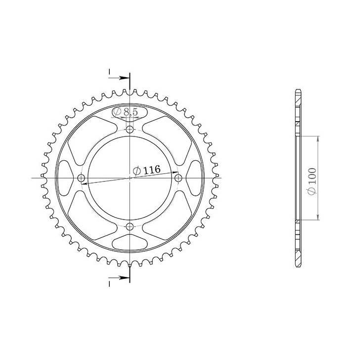 SGR COURONNE M AC P428-D51 POUR KAWASAKI KX 100 00-13