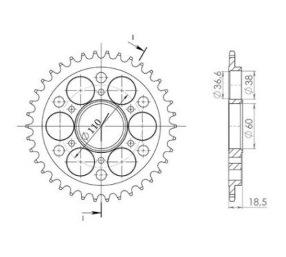 SGR COURONNE M AC P525-D40 DUCATI MULTISTRADA S PIKES PEAK 1262 18 20