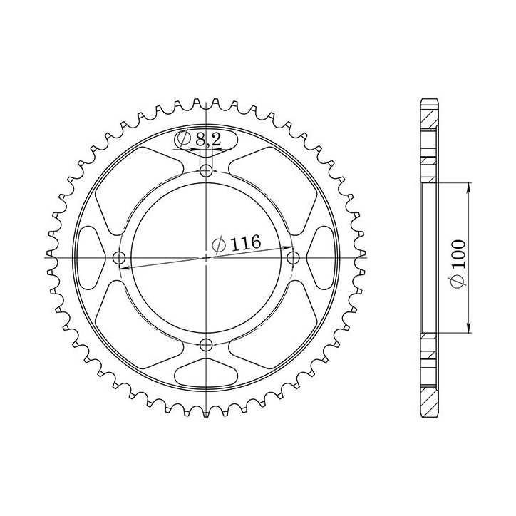 SGR COURONNE M AL P428-D49 POUR KAWASAKI KX 100 1999