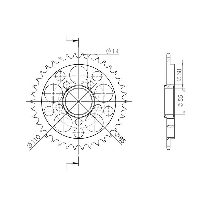 SGR CROWN R AC P520-D41 FOR DUCATI HYPERMOTARD 1100/S 08/09