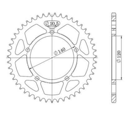 SGR COURONNE R AL P520-D40 SUZUKI SV 1000 03 07