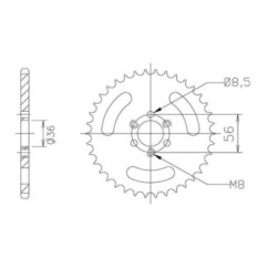 SGR COURONNE S AC P420-D28 KAWASAKI KDX 50 03 06