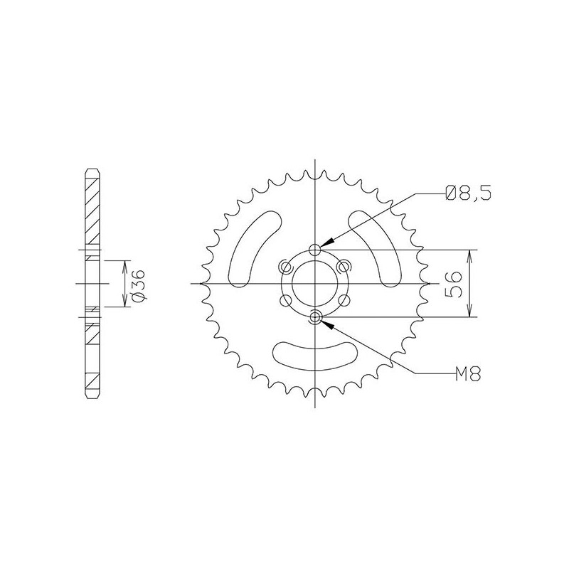 SGR COURONNE S AC P420-D28 KAWASAKI KDX 50 03 06