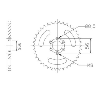 SGR COURONNE S AC P420-D28 KAWASAKI KDX 50 03 06