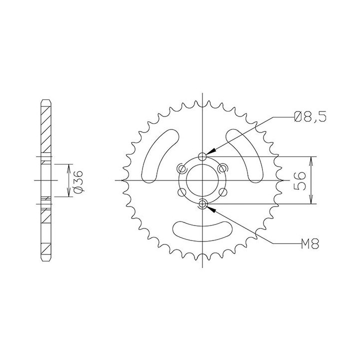 SGR COURONNE S AC P420-D28 POUR KAWASAKI KDX 50 03/06