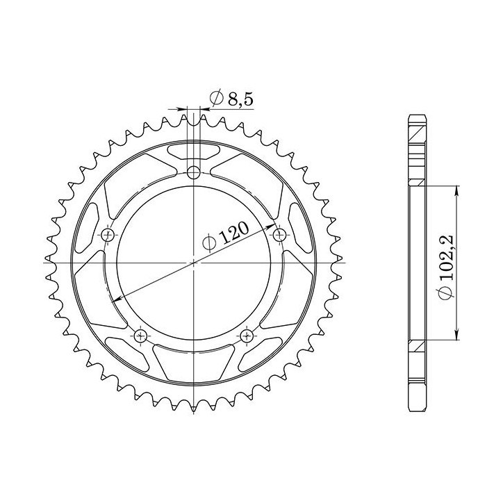 SGR COURONNE S AC P420-D47 POUR APRILIA RS EXTREMA/REPLICA 50 99/05