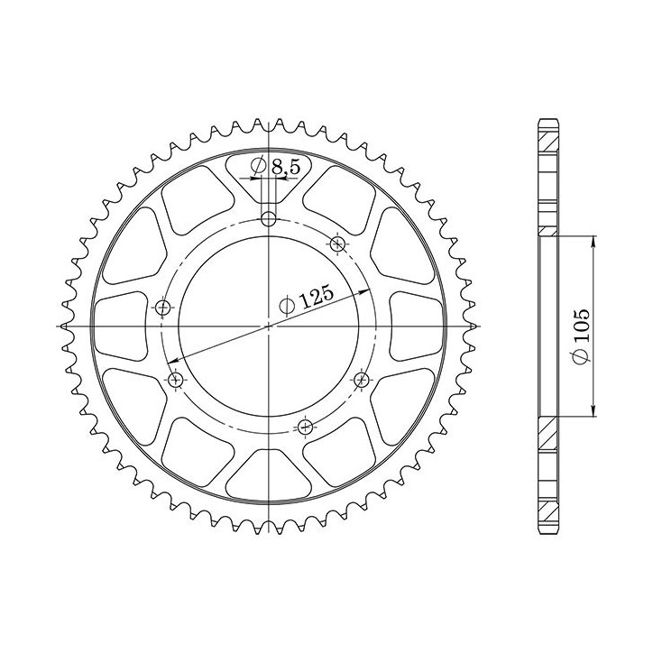 SGR COURONNE S AC P420-D48 POUR MALAGUTI XSM 50 03/06