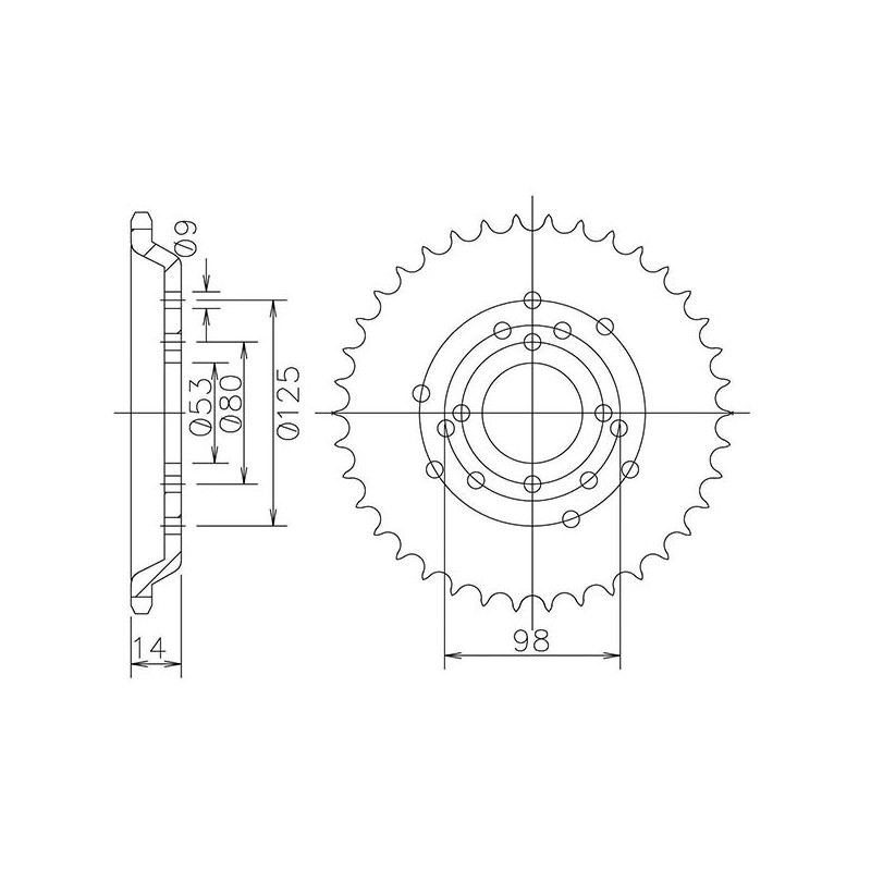 SGR COURONNE S AC P420-D53 DERBI SENDA L 50 97 99