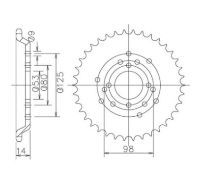 SGR COURONNE S AC P420-D53 DERBI SENDA L 50 97 99