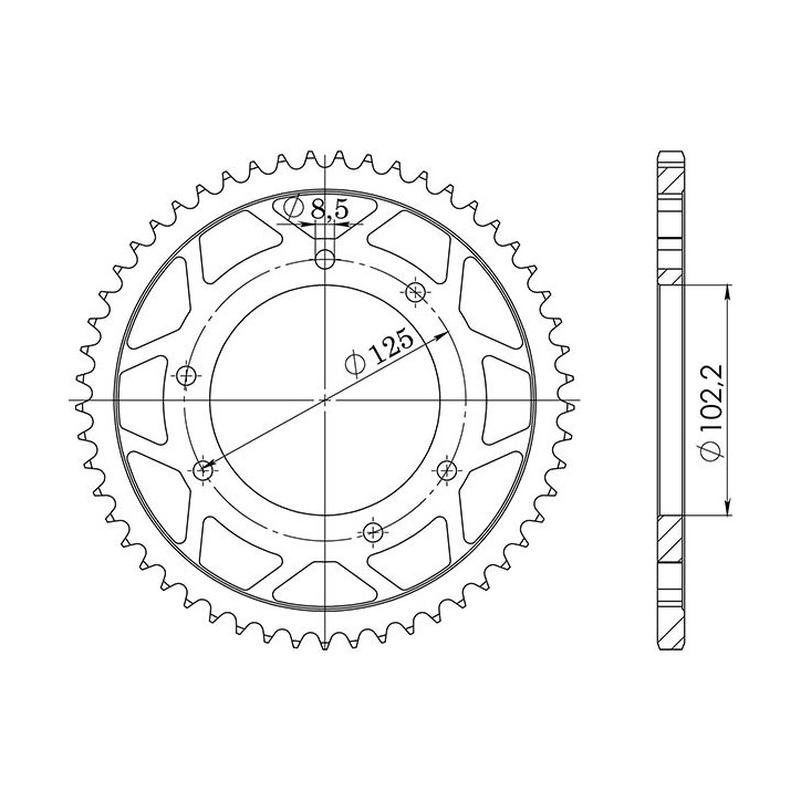 SGR COURONNE S AC P420-D53 POUR DERBI SENDA R DRD E1 E1R 50 02/03