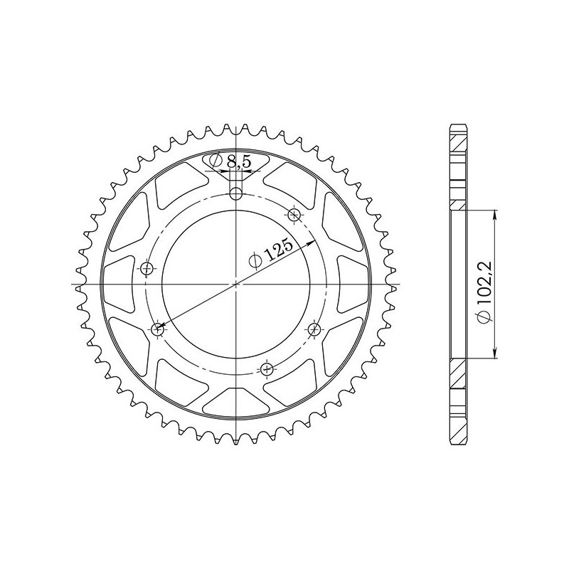 SGR COURONNE S AC P420-D53 DERBI SENDA R DRD PRO E2 50 05 12