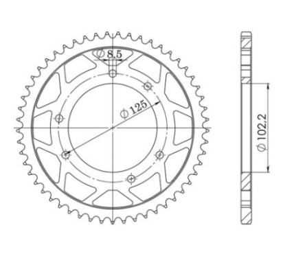 SGR COURONNE S AC P420-D53 DERBI SENDA R DRD PRO E2 50 05 12