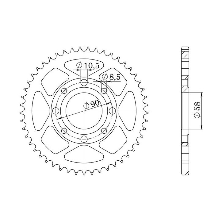 SGR COURONNE S AC P428-D42 POUR DAELIM VS 125 98/02