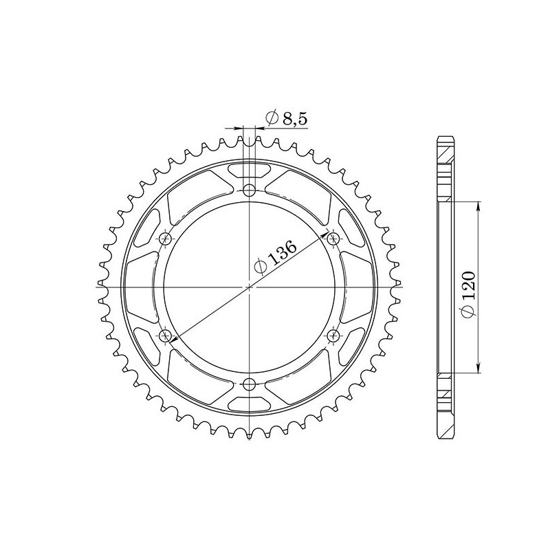 SGR COURONNE S AC P428-D47 YAMAHA TDR 125 93 98