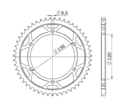 SGR COURONNE S AC P428-D47 YAMAHA TDR 125 93 98