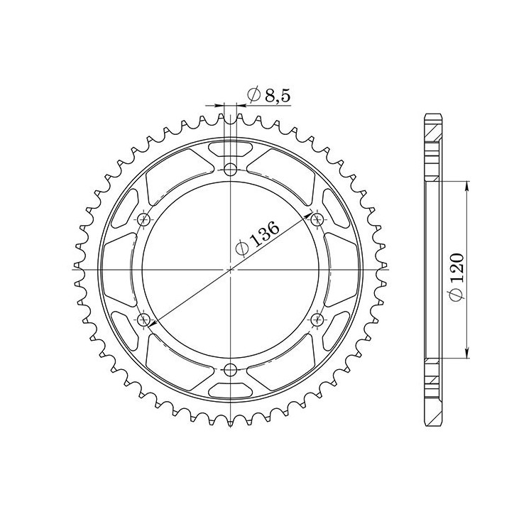 SGR CORONA S AC P428-D47 PARA YAMAHA TDR 125 93/98