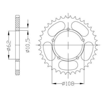 SGR COURONNE S AC P428-D50 DERBI GPR 125 04 09