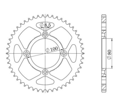 SGR COURONNE S AC P428-D50 HONDA CRF F 100 04 17