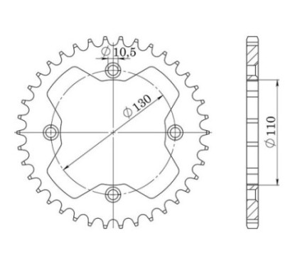 SGR COURONNE S AC P520-D38 HONDA TRX ER SPORTRAX 450 06-12