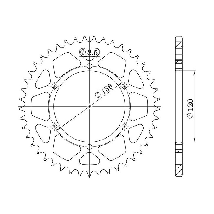 SGR CORONA S AC P520-D39 PARA YAMAHA RD LC F 350 85/86