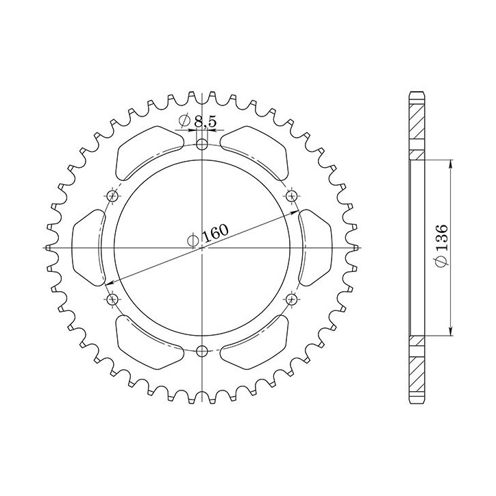 SGR COURONNE S AC P520-D41 POUR APRILIA TOUAREG 125 1985