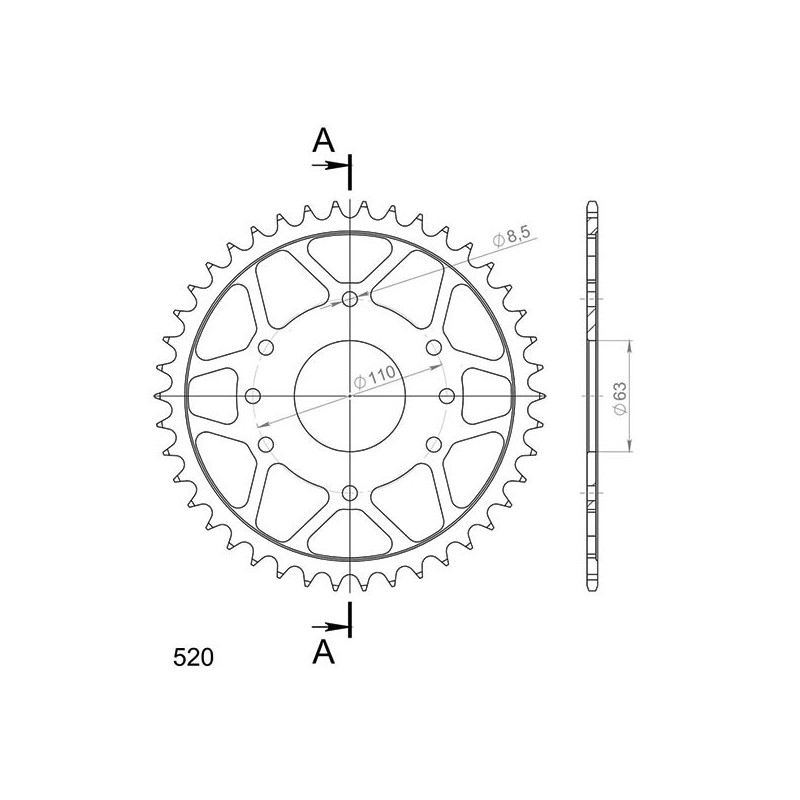 SGR CORONA S AC P520-D42 KTM DUKE 4T 200 14-15