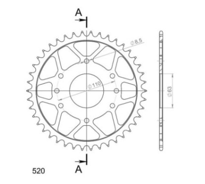 SGR CORONA S AC P520-D42 KTM DUKE 4T 200 14-15