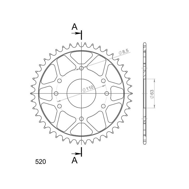 SGR CORONA S AC P520-D42 PARA KTM DUKE 4T 200 14-15